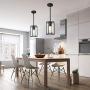 VINLUZ Farmhouse Pendant Lighting Black Mini 1-Light Fixtures with Glass Shade Contemporary Modern Kitchen Island Lights Ceiling Hanging Chandeliers for Dining Room Hallway Foyer