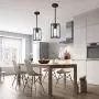 VINLUZ Farmhouse Pendant Lighting Black Mini 1-Light Fixtures with Glass Shade Contemporary Modern Kitchen Island Lights Ceiling Hanging Chandeliers for Dining Room Hallway Foyer