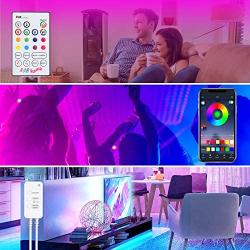 65.6FT/20M LED Lights for Bedroom, 5050 RGB LED Strip Lights with Bluetooth Controller, Sync to Music LED Light Color Changing LED Strip Lights, 23 Keys Remote LED Lights for Bedroom Home Party