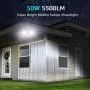 Olafus 50W LED Security Lights Motion Sensor, 5500LM Outdoor PIR Flood Light, IP65 Waterproof Exterior Floodlight Fixture, 2 Head Motion Detector Outside Lighting for Garage, Porch, Yard, 5000K White