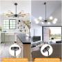 8-Light Sputnik Chandelier, Industrial Modern Ceiling Light Fixture, Semi Flush Mount Mid-Century Vintage Pendant Lights for Dining Room Bedroom Living Room Kitchen Hallway Foyer (Bulbs Not Included)