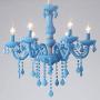 Modern Chandelier Elegant Hanging Lights Crystal Glass Pendat-Lighting Ceiling Light Fixtures Blue 5 Heads
