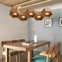 Antique LED Wood Chandelier Honeycomb Ceiling Lamp Modern Pendant Lamp Height Adjustable Unique Lamp for Dining Room Living Room Bedroom Home Decoration