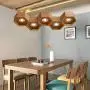 Antique LED Wood Chandelier Honeycomb Ceiling Lamp Modern Pendant Lamp Height Adjustable Unique Lamp for Dining Room Living Room Bedroom Home Decoration