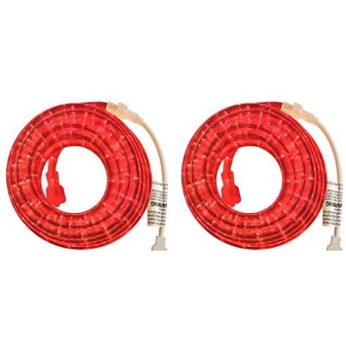 PERSIK 18 Feet RED Rope Light for Indoor and Outdoor use - Pack of 2 (Total 36 Feet Length)