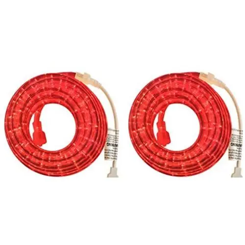 PERSIK 18 Feet RED Rope Light for Indoor and Outdoor use - Pack of 2 (Total 36 Feet Length)