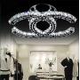 LAKIQ LED Crystal Flush Mount Ceiling Lighting Fixture Modern Living Room Bedroom Close to Ceiling Light with Sparkling Crystal Beads(11’’, White Light)