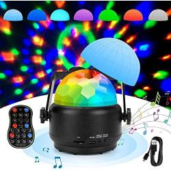 Sound Activated Party Lights, Jhua Disco Ball Lights for Parties with Wireless Speaker & Remote Control 3 in 1 USB 7 Color RBG Stage DJ Lights for Room Home Parties Bar Karaoke Xmas Wedding Show Club