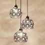 Crystal Pendant Light Mini Crystal Chandelier Lighting Metal Ball Lampshade Flush Mount Ceiling Lighting with Adjustable Hanging Cord for Kitchen Island Dining Room Bedroom Bar ,E26 Base,Black