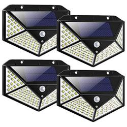 Topkar Solar Lights Outdoor 100 LED 270º Motion Sensor Security Solar Power Wall lamp(4 Pack)