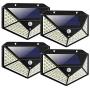 Topkar Solar Lights Outdoor 100 LED 270º Motion Sensor Security Solar Power Wall lamp(4 Pack)