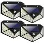 Topkar Solar Lights Outdoor 100 LED 270º Motion Sensor Security Solar Power Wall lamp(4 Pack)