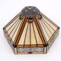 Tiffany Lamp Yellow Hexagon Stained Glass Shade Antique Zinc Base Mission Style Table Read Lighting W12H18 Inch S011 WERFACTORY LAMPS Living Room Bedroom Study Coffee Bar Bedside Desk Art Crafts Gifts