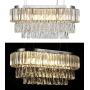 Oval Crystal Chandelier Lighting L23.6''x W11.8''x H12.6'', 3-Tier Adjustable Crystal Hanging Ceiling Light for Kitchen Island Living Room Bedroom, K9 Crystal 11-Light G9