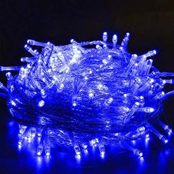 LJLNION 300 LED Christmas String Lights, 98.5FT Xmas Light 8 Lighting Modes, Plug in Waterproof Mini Lights for Outdoor Indoor Holiday Christmas Tree Wedding Party Bedroom Decorations (Blue)