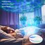 Ocean Wave Projector,LED Room Lght Projector for Bedroom Decor with 7 Lighting Modes 12 LED Adjustable Lightness Bluetooth Music Speaker Support AUX TF Card Night Light for Baby Kids Adult Living Room