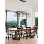 Industrial Dining Room Chandeliers 5-Light Linear Black Brass Kitchen Island Lighting