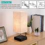 ZEEFO USB Table Lamp, Modern Design Bedside Table Lamps with USB Charging Port, Black Metal Base and Fabric Shade Nightstand Table Lamps is Perfect for Bedroom, Living Room, Study Room (Square)