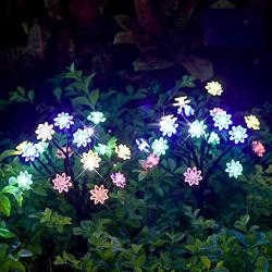 TONULAX Solar Garden Lights - Newest Solar Powered Landscape Tree Lights with Larger Solar Capacity, Solar Decorative Lights Outdoor for Pathway, Patio, Front Yard Decoration(2 Pack)