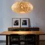 Bamboo Rattan Chandelier Woven Rattan Nest Lampshade Chinese Style Pendant Lamp Ceiling Lamp Suitable for Restaurants, Dining Rooms, Cafes, Living Rooms 50CM