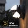 LUTEC Eklips LED Round Outdoor Porch Light 3000K 960LM Wall Light Outdoor and Indoor Bedroom LED Wall Lantern Sconce