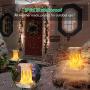 TomCare Solar Lights Outdoor Flickering Flame Solar Lantern Outdoor Decorative Ancient Roman Pillars Resin Waterproof Auto On/Off Outdoor Decoration Lighting for Deck Yard Garden Porch, 2 Pack