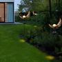 Solar Garden Lights - Solar Lights Outdoor Decorative - Moon Crackle Glass Globe Stake Metal Lights,Waterproof Warm White LED for Lawn,Patio or Courtyard