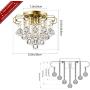 Modern Crystal Chandelier,SOZOMO 180W Luxury Crystal Ceiling Light with 3 Lights for Living Room, Bedroom, Bar and Wedding Decor Lighting Light Fixture,Gold