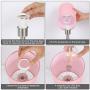Yoxdalmk 3-Way Dimmable Touch Control Table Lamp Set of 2, Modern Bedside Desk Lamp with Dual USB Charging Ports, Pink Fabric Lampshade Nightstand Lamp for Bedroom, Living Room (LED Bulbs Included)