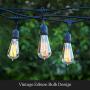 Brightech Ambience Pro - Outdoor Edison String Lights - Dimmable Vintage Filament Bulbs Create Old Time Bistro Ambience On Your Patio - Commercial Grade Weatherproof - 48 Ft Market Lights