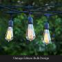 Brightech Ambience Pro - Outdoor Edison String Lights - Dimmable Vintage Filament Bulbs Create Old Time Bistro Ambience On Your Patio - Commercial Grade Weatherproof - 48 Ft Market Lights