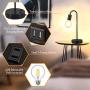 Industrial Table Lamp, 3 Way Dimmable Touch Control Table Lamp with 2 USB Charging Ports & 2 AC Outlet, Vintage Bedside Nightstand Lamp for Farmhouse Bedroom Living Room, LED Edison Bulb Included