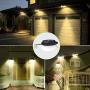 Solar Gutter Lights, Newest 9 LED Outdoor Fence Light Waterproof Wall Lamps for Garden Patio Driveway Deck Stairs (Yellow Light, Pack of 6)