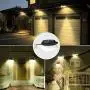 Solar Gutter Lights, Newest 9 LED Outdoor Fence Light Waterproof Wall Lamps for Garden Patio Driveway Deck Stairs (Yellow Light, Pack of 6)