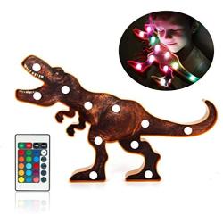 LED Dinosaur Decoration Night Lights with Remote Controller Timer Kids Night Guidance Lamp Toy Christmas Birthday Festvial Party Gifts for Boys Girls Teen(Dinosaur)