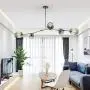 Coococ Sputnik Chandelier Modern 6 Lights E26 Chandelier Mid Century Pendant Lighting Adjustable Ceiling Light Fixture for Hallway Bar Kitchen Dining Room-Blue 5 Head