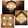 FRIXCHUR Mini Crystal Chandelier Modern Raindrop Ceiling Lighting Flush Mount Pendant Light Fixture for Bedroom Living Room Hallway Dining Room,E12 x 4 Lights
