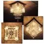 FRIXCHUR Mini Crystal Chandelier Modern Raindrop Ceiling Lighting Flush Mount Pendant Light Fixture for Bedroom Living Room Hallway Dining Room,E12 x 4 Lights