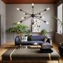 KDG Chandeliers 10 Lights Modern Chandeliers Black Sputnik Chandeliers Mid Century Pendant Lighting Ceiling Light Fixture for Kitchen Dining Room Living Room Foyer（Black 10 Lights)