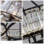 KALRI Modern Round Island Crystal Chandelier 6 Lights Flush Mount Pendant Ceiling Light Fixture for Dining Room Kitchen Living Room W25.2'' x H19.7''