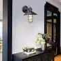 Black Industrial Wall Sconce Lighting, Adjustable Rustic Farmhouse Wall Light Fixture with Metal Cage Clear Glass Shade, Indoor Vintage Antique Wall Lamp for Living Room Entryway Porch Bar Restaurant