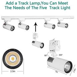 Glide Track Lighting,Adjustable 4 or 5 Head LED Lamp, 3000K 24°Beam Angle,1000 Lumens, 120 Volts, Easy Installation, Matte White