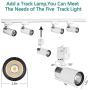 Glide Track Lighting,Adjustable 4 or 5 Head LED Lamp, 3000K 24°Beam Angle,1000 Lumens, 120 Volts, Easy Installation, Matte White