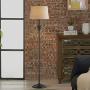 Maxax Floor Lamp, Modern Standing Lighting Dimmable Reading Standing Lamp with Oatmeal Lampshade for Living Bedroom Reading Room, Black