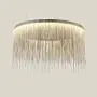 Moooni Round Aluminum Tassel Linear Chandelier Modern Pendant Ceiling Light Fixture for Bedroom Dining Room Kitchen Island Over Table W 24'' x H 14''