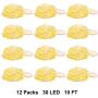 TDELTA 12 Pack 10 FT 30 LED Powered Fairy String Lights - LED String Lights - Firefly Lights - Silver Wire - Battery Operated- for Christmas, Bedroom, Patio, Garden, Parties, Wedding - Warm White