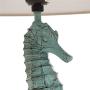 Table Lamp for Living Room/ Bedroom Farmhouse Style Seahorse Side Table Lamp Rustic Kitchen Animal Lamp with Burlap Lamp Shade - 20.28'' High