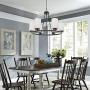 TODOLUZ 6-Lights Black Rustic Chandelier Wagon Wheel, 24.8'' Dining Room Light Fixtures Hanging with Opal White Glass for Foyer Living Room Kitchen