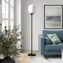 Henn&Hart FL0505 Industrial Modern Standing Floor Lamp for Living Room, Bedroom, Office, Black/Milk Glass Henn&Hart FL0505 Industrial Modern Standing Floor Lamp for Living Room, Bedroom, Office, Black/Milk Glass