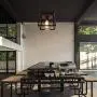 HMVPL Flush Mount Ceiling Light, Farmhouse Industrial Pendant Lighting Fixtures Mini Close to Ceiling Lamp for Kitchen Island Dining Room Bedroom Foyer Hallway (1-Light)